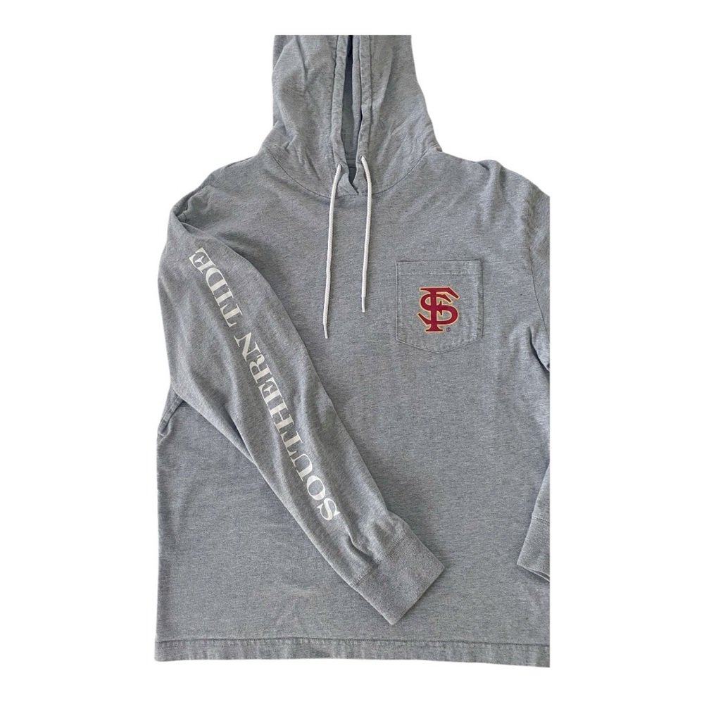 Southern Tide Long Sleeve Florida State Hoodie T Shirt Gray Men’s Medium - Picture 2 of 6